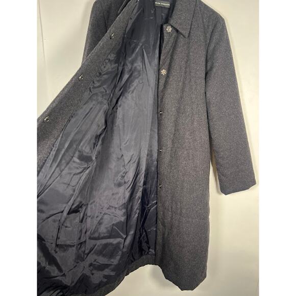 Club Monaco Women's Wool Long Over Coat S Charcoal Gray Snap Button Winter - Picture 3 of 8